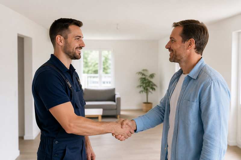 Poignée de main entre un professionnel et un client